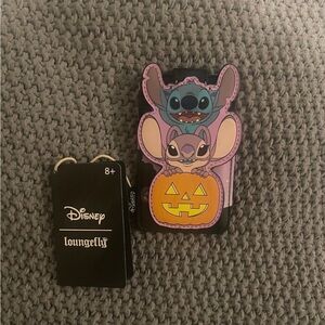 Stitch And Angel Loungefly Pumpkin Halloween Cardholder Boxlunch Exclusive